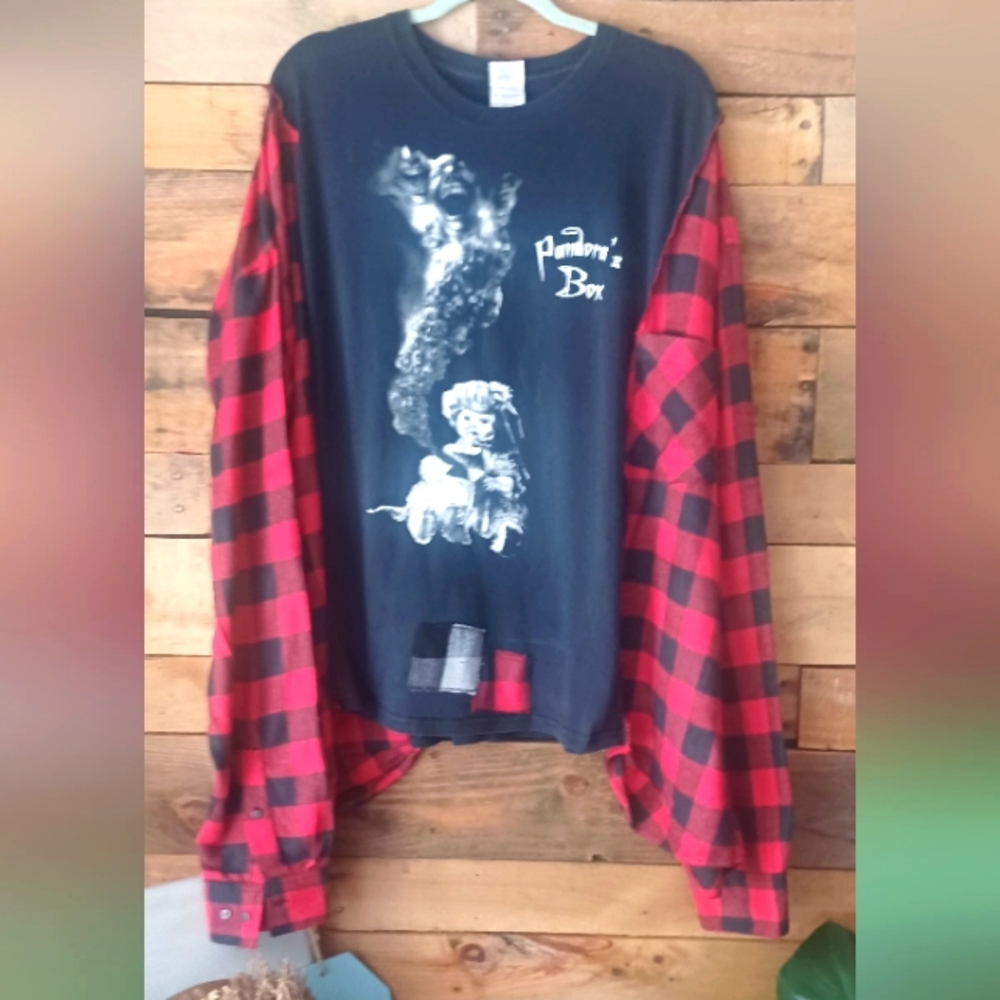 Upcycled Black  Graphic Shirt: